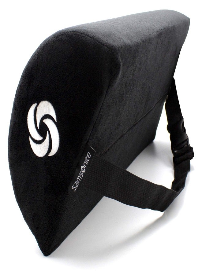 Samsonite سامسونايت - وسادة دعم أسفل الظهر على شكل نصف قمر، تعزز الراحة، 100% رغوة ذاكرة نقية، تناسب معظم المقاعد - Image 1