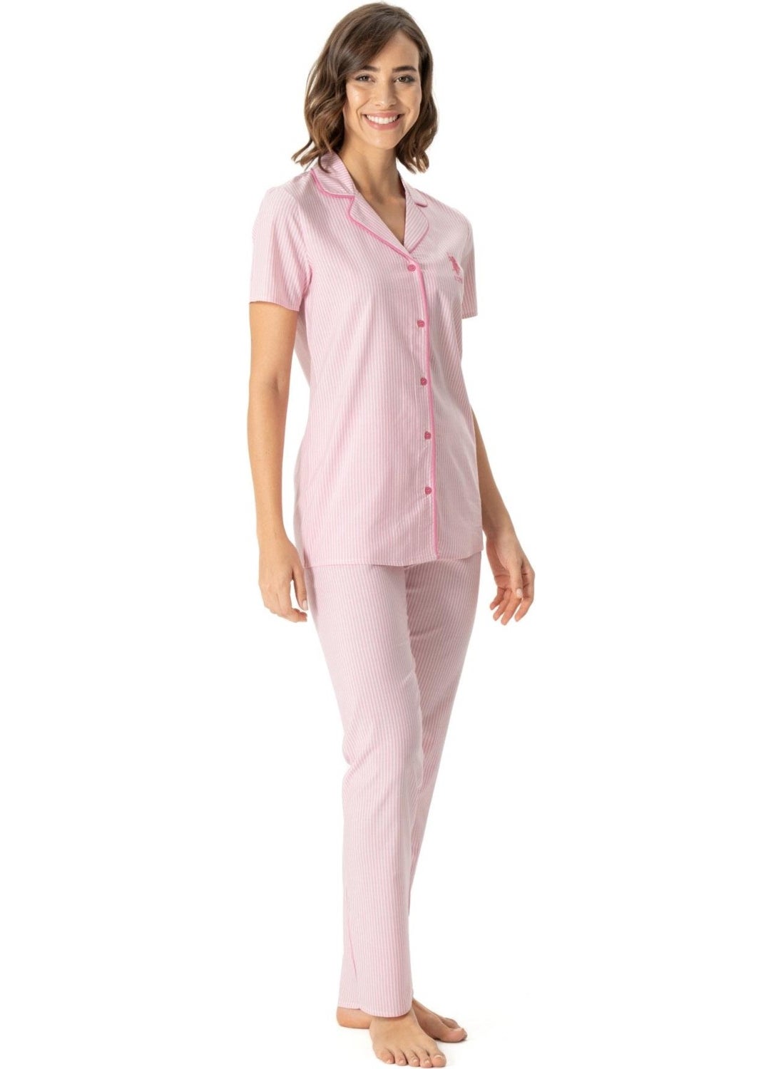 Women's Short Sleeve Shirt Pajama Set, Viscose Fabric - pzsku/Z3A545A5DD9903726224FZ/45/_/1730556878/761b650e-22d5-4f92-9b93-d1cb48612e6d