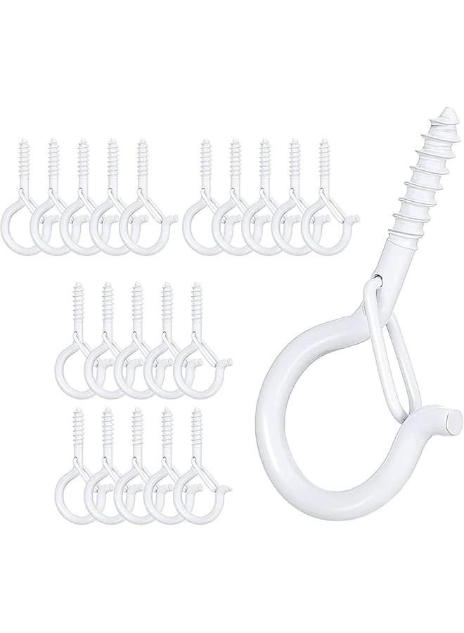 PROMASS 20 Pcs White Ceiling Hanger for Hanging,Lights Wall Mounted Hook Safety Outdoor Hanger - Image 1