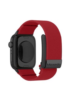 Moxedo Moxedo Hybrid Fit-Weave Nylon Braided Band Adjustable Replacement Strap Compatible for iWatch and Whoop 4.0 Wearable Health and Fitness Tracker - Red  - Image 1