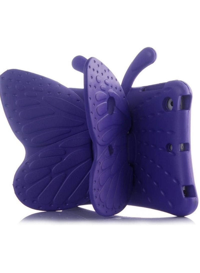 iPad 10.2 Case for Kids, iPad 8th 2020 Case, 3D Cute Cartoon Butterfly Cover Non-Toxic EVA Foam Wings Kickstand Kid-Proof Shockproof Bumper Girl Boy Gift for Apple iPad 7 8 Gen 10.2'' - Purple - Image 1