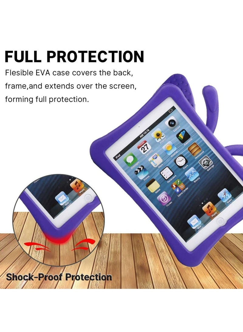 iPad 10.2 Case for Kids, iPad 8th 2020 Case, 3D Cute Cartoon Butterfly Cover Non-Toxic EVA Foam Wings Kickstand Kid-Proof Shockproof Bumper Girl Boy Gift for Apple iPad 7 8 Gen 10.2'' - Purple - Image 3