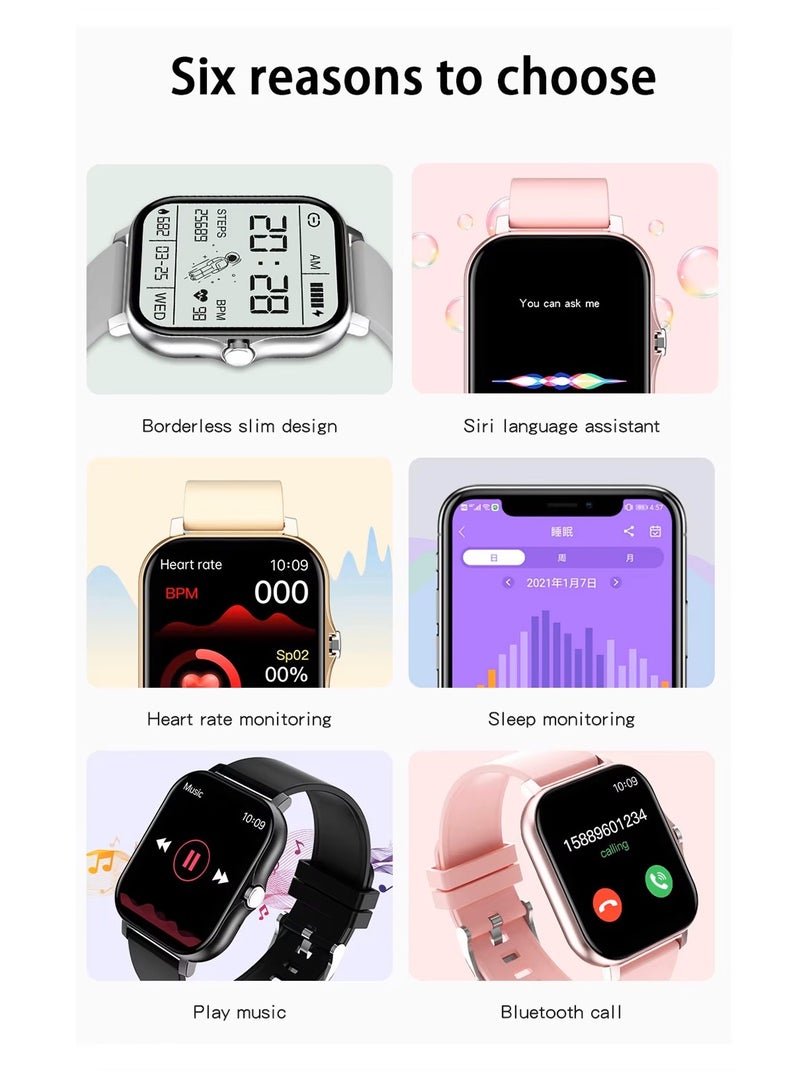 يزلر ساعة ذكية وصل حديثا2024 يزلر YL-Z1 NOVA للجنسين حزام مزدوج فاخر للياقة البدنية الرياضية 1.69 بوصة BT دعوة ساعة مخصصة مراقبة معدل ضربات القلب YL-Z1 الساعات الذكية المصممة للشباب - Image 2