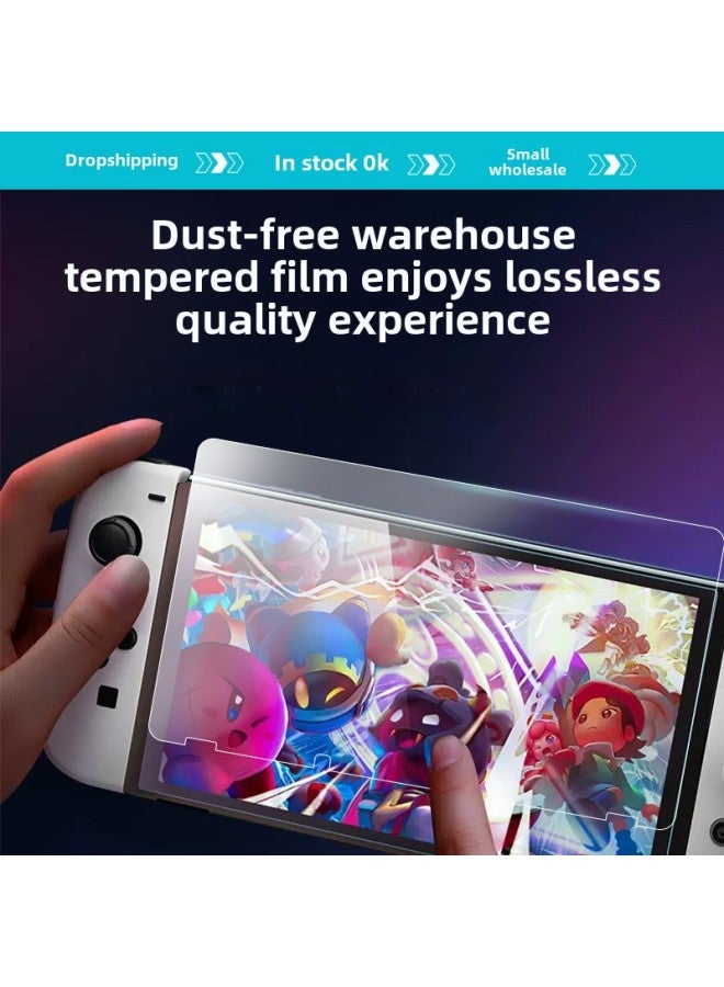 For Nintendo Tempered Film Dustless Bin Film NS Type Blu-ray Game Machine Protective Film Switch Film Seconds Patch Box-Color:Hd Switch Film One Piece - Image 4