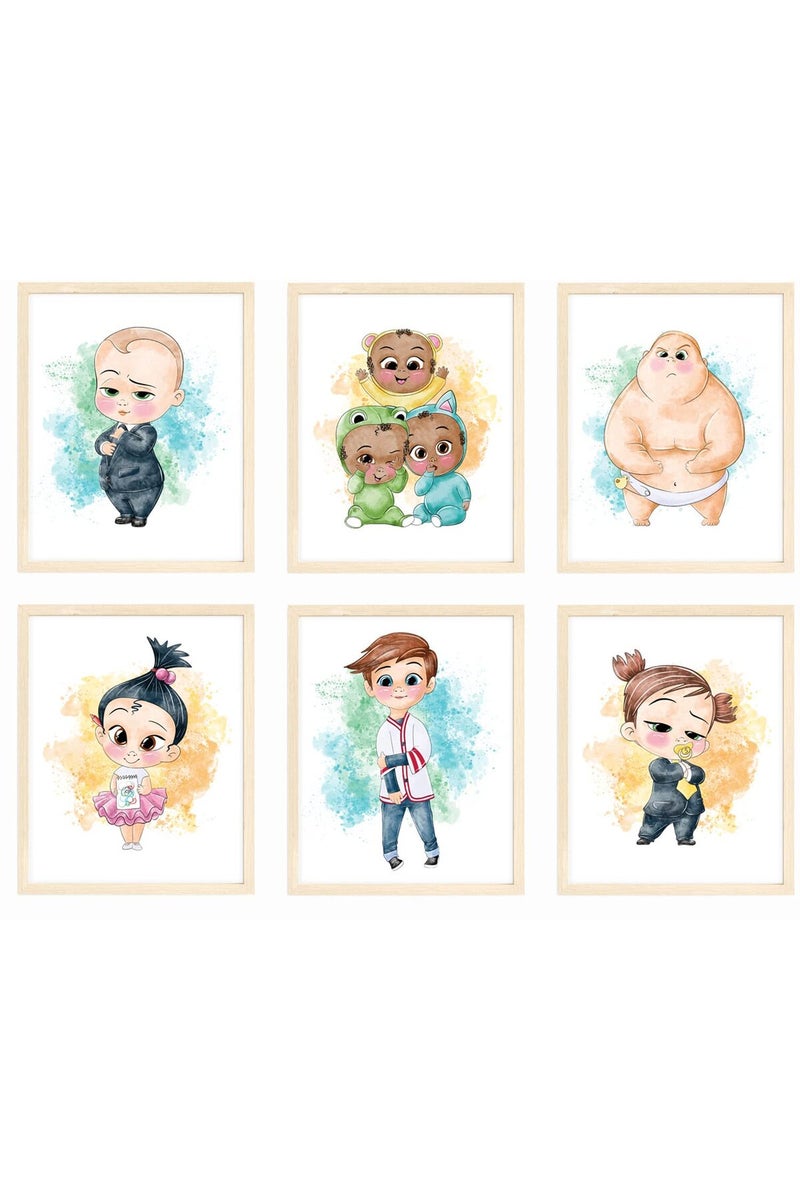 Nistio® The Boss Baby Wall Décor, The Boss Baby Wall Prints, Boss Baby Cartoon Poster, Set of 6, 8x10 inches (Unframed) - Image 1
