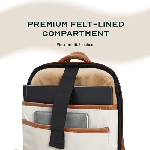 THE ASSEMBLY Assembly Odyssey Weekender Laptop Backpack, Premium Polyester with Felt-Lined 15.6" Compartment, Adjustable Straps, Water-Resistant White - Image 5