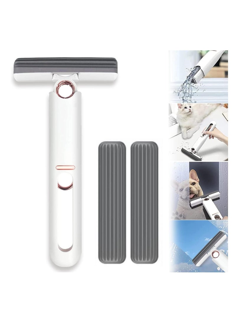 Squeeze Short Mop Portable Self-Squeeze Mini Mop Mini Lazy Hand Wash-Free Strong Absorbent Mop Wet and Dry Use 160 Degree Adjustable Floor Cleaning System for Bathroom Kitchens Tableware Desktop Glass - Image 1