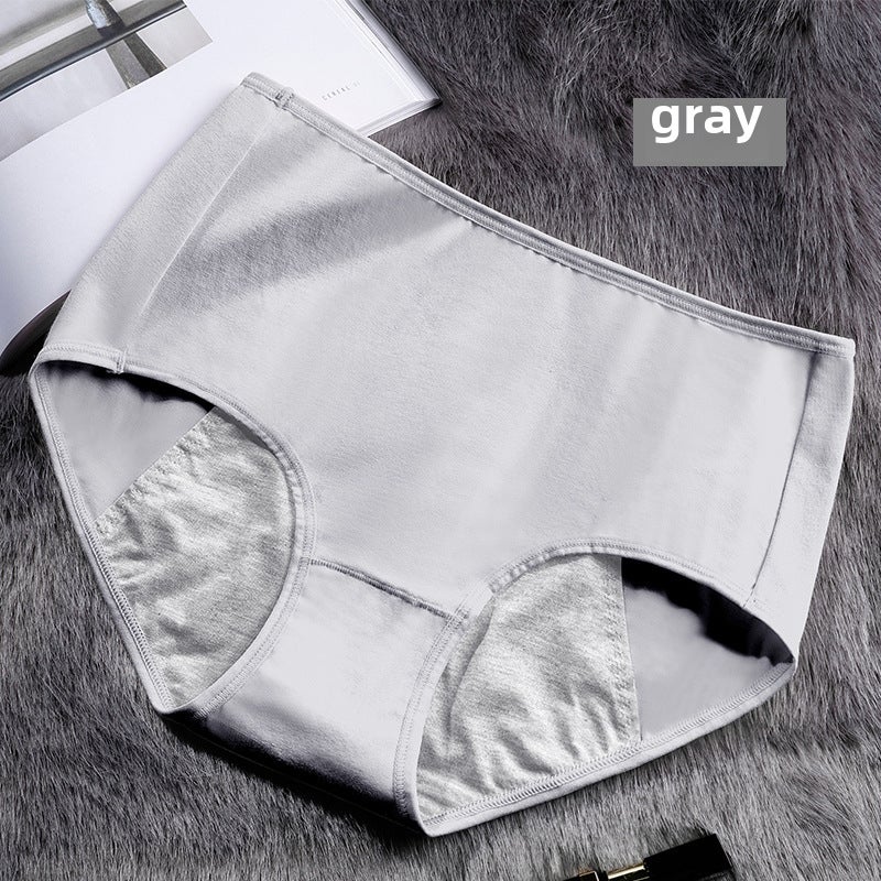 Cotton Menstrual Panties Mid-Waist Leakproof Breathable Gray  - Image 1