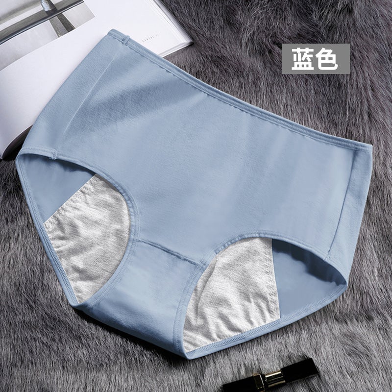 Cotton Menstrual Panties Mid-Waist Leakproof Breathable Gray  - Image 2
