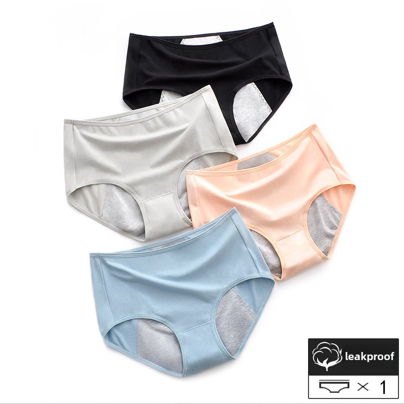 Cotton Menstrual Panties Mid-Waist Leakproof Breathable Gray  - Image 5