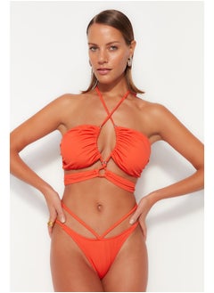 trendyol Orange Piping High Leg Bikini Bottom TBESS22BA0289  - Image 2