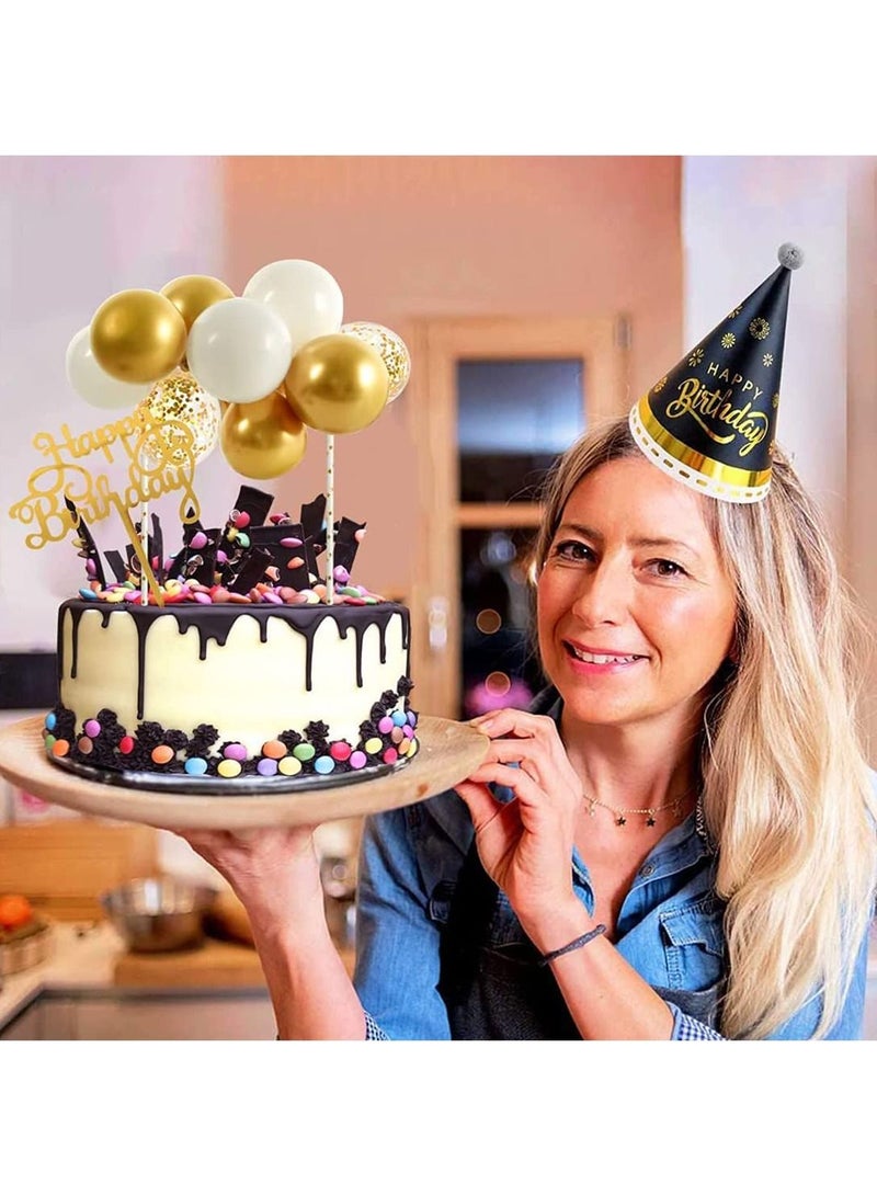 سكاي تاتش 6 قطع زينة كعكة عيد ميلاد سعيد ، توبر لمختلف تزيين كعكة حفلات أعياد الميلاد للفتيات والأطفال ، مستلزمات تزيين كعكة الأم وحفلات أعياد الميلاد - ذهبي  - Image 4