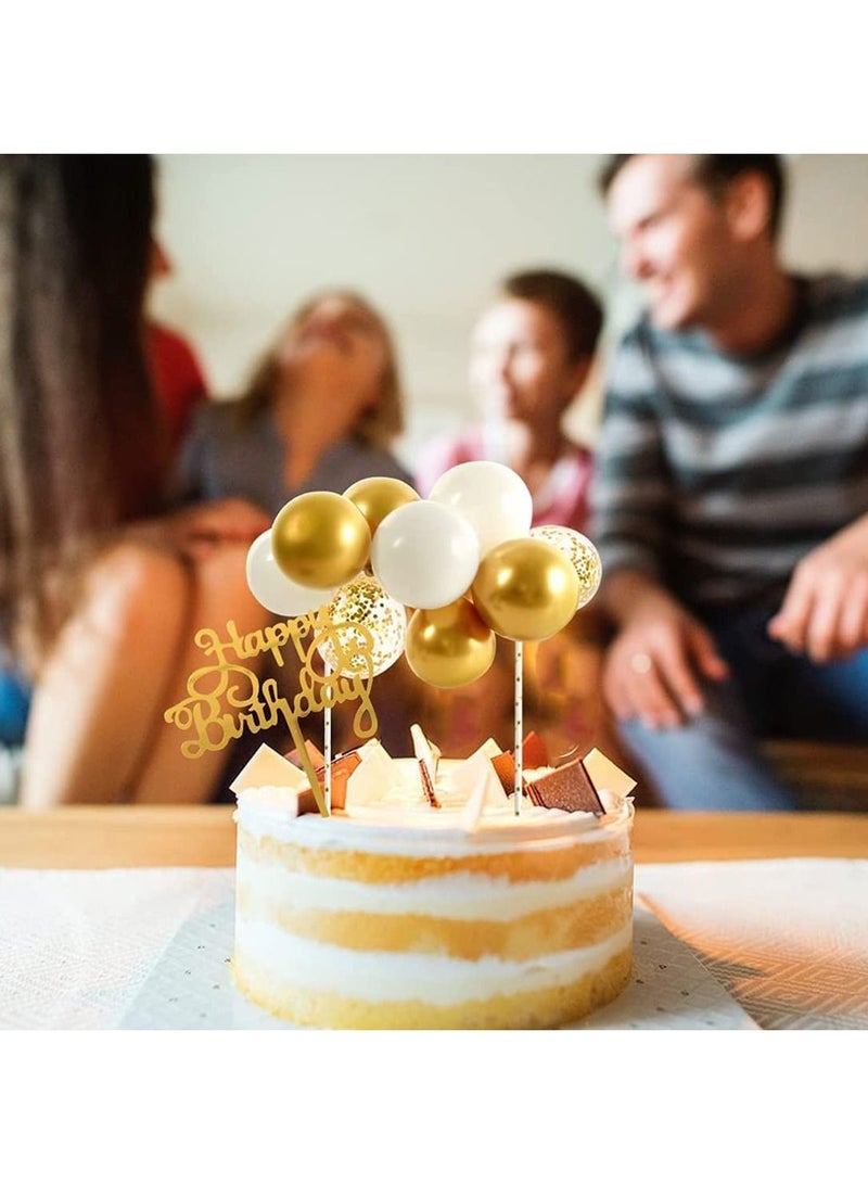 سكاي تاتش 6 قطع زينة كعكة عيد ميلاد سعيد ، توبر لمختلف تزيين كعكة حفلات أعياد الميلاد للفتيات والأطفال ، مستلزمات تزيين كعكة الأم وحفلات أعياد الميلاد - ذهبي  - Image 2