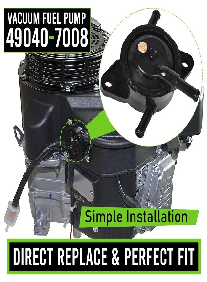 EKLN Vacuum Fuel Pump 49040-7008 with Fuel Filter Fit for Kawasaki FS FR FX Series Engines John Deere Walk Behind Lawn Mover Replacement OE# 490400770 MIU12470 054-113 - Image 2
