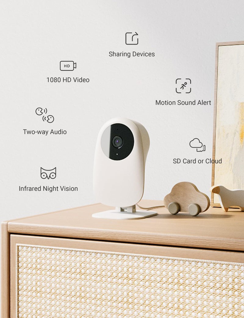 nooie Baby Monitor with Camera and Audio, Baby Camera Monitor, Baby Monitor WiFi Smartphone 2.4 GHz, Motion and Sound Detection, 1080P HD Night Vision, Two-Way Audio, SD or Cloud Storage - Image 2