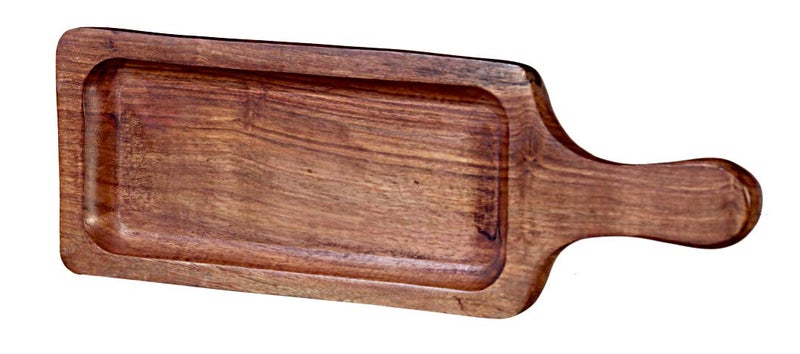 THW® Wooden Garlic Bread Snacks Starters Fast Food French Fries Serving Platter Bat Plate Tray, Small Size - Image 3