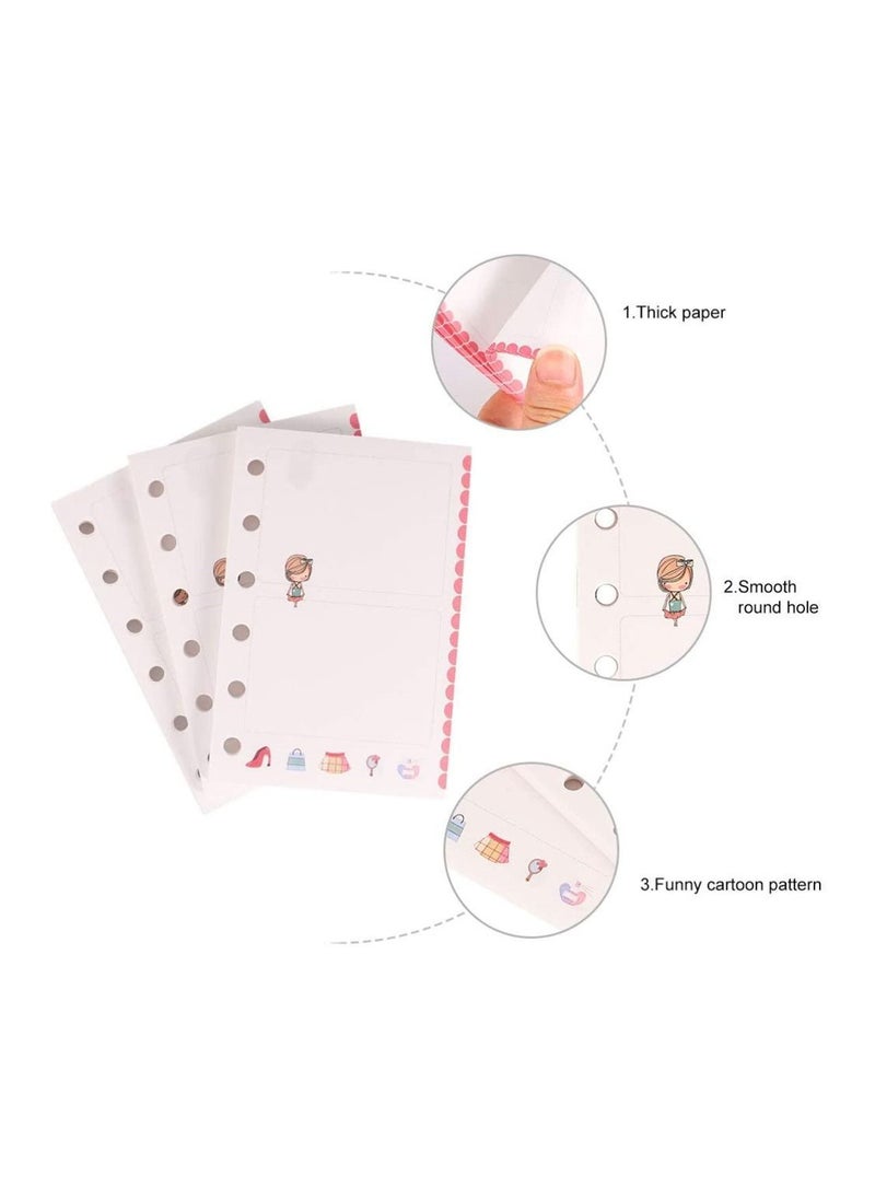 Y&D - 3 PCS Binder Refill Paper A7 Loose Leaf Colorful 6 Hole Notebook Refills Pages Inserts for School Store Office - Image 1