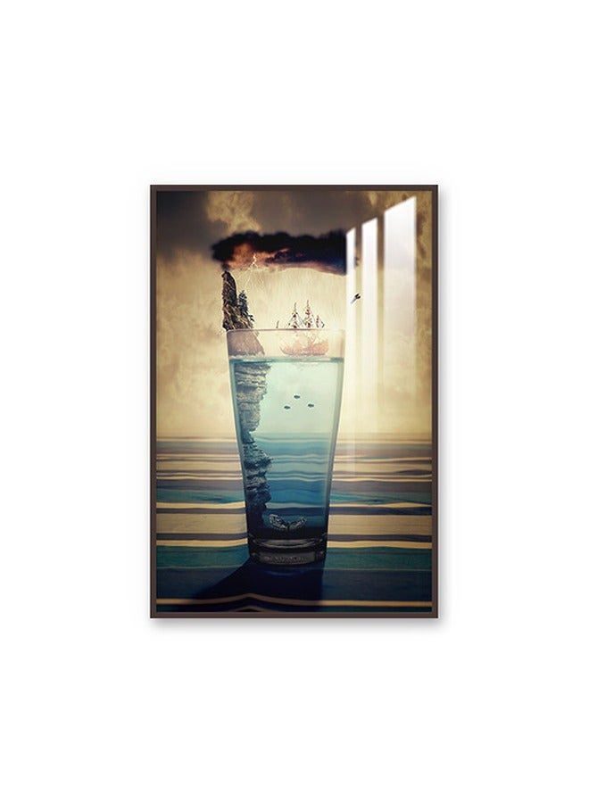 ماركتنا لوحة جدارية120×80سم مع برواز بني وطبقة اكريلك شفاف بتصميم مودرن - Image 2