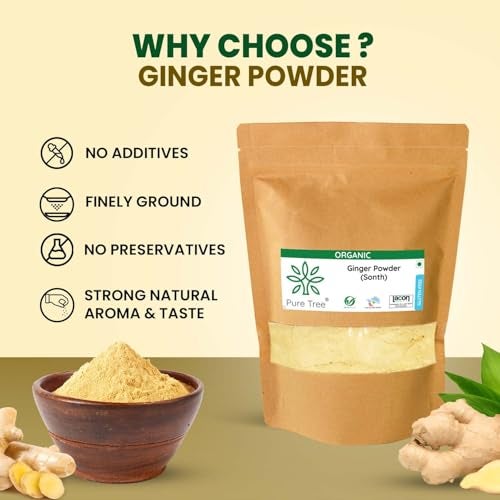 Pure Tree Certified Organic Adrak Powder | 250 g | Sonti Dry Sonth Powder - Saunth | Allam Powder Ginger Powder For Cooking | Gluten Free Sukku Podi - Image 3