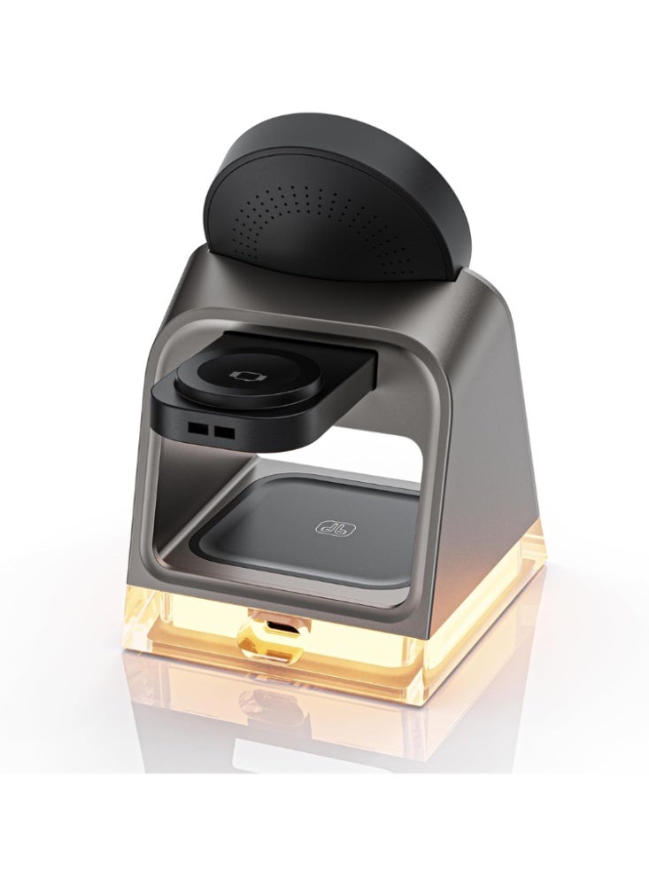 Taalk 3-in-1 Desktop Charger with Night Light – Multi-Device Charging Station for iPhone, AirPods, and Smartwatches - Image 4