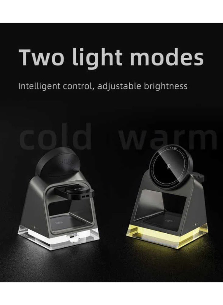 Taalk 3-in-1 Desktop Charger with Night Light – Multi-Device Charging Station for iPhone, AirPods, and Smartwatches - Image 5