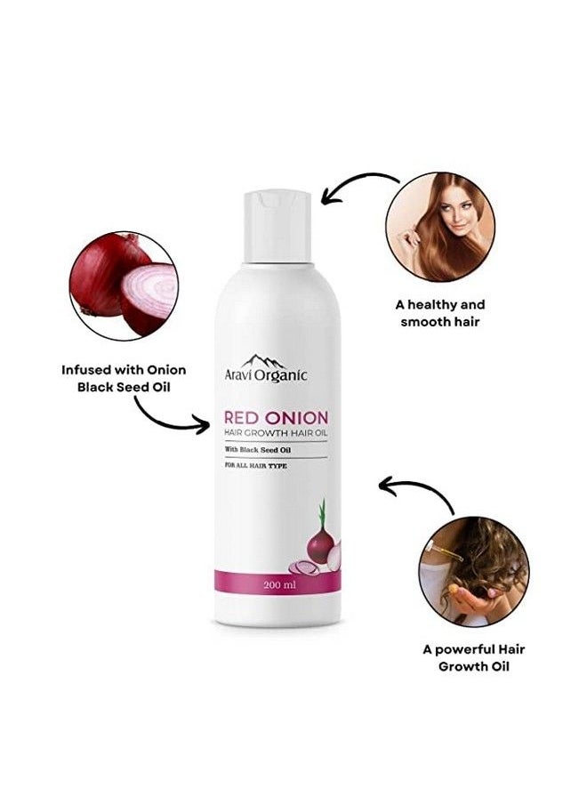Aravi Organic Hair Growth Onion Hair Oil 200Ml And Onion Hair Shampoo 200Ml & Advanced Hair Growth Serum 15Ml Combo (Pack Of 3)  - Image 3