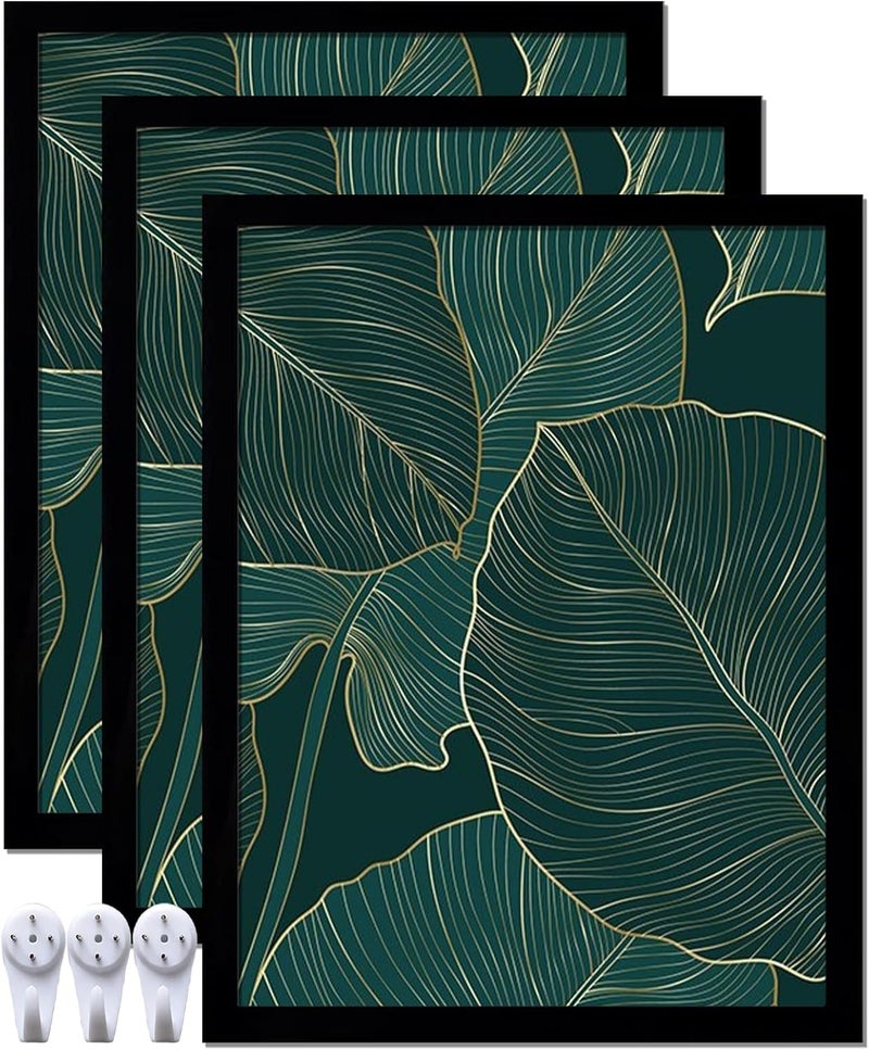 keibiubu مجموعة إطارات صور سوداء مقاس 8.5×11 بوصة من 3 قطع، إطارات صور عالية الشفافية لمقاس 8.5 × 11 بوصة للصور والملصقات والشهادات واللوحات القماشية والتركيبات، لجدار المعرض أو سطح المكتب، أفقي أو رأسي، مقاس 8.5 × 11 بوصة - Image 1