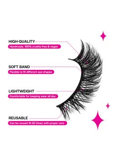 Calailis False Eyelash, Eye Makeup Lash 3D Faux Mink Fake Eyelash Long Natural Eyelashes 3 Pairs With 5G False Eyelash Glue (Cs31)  - Image 3