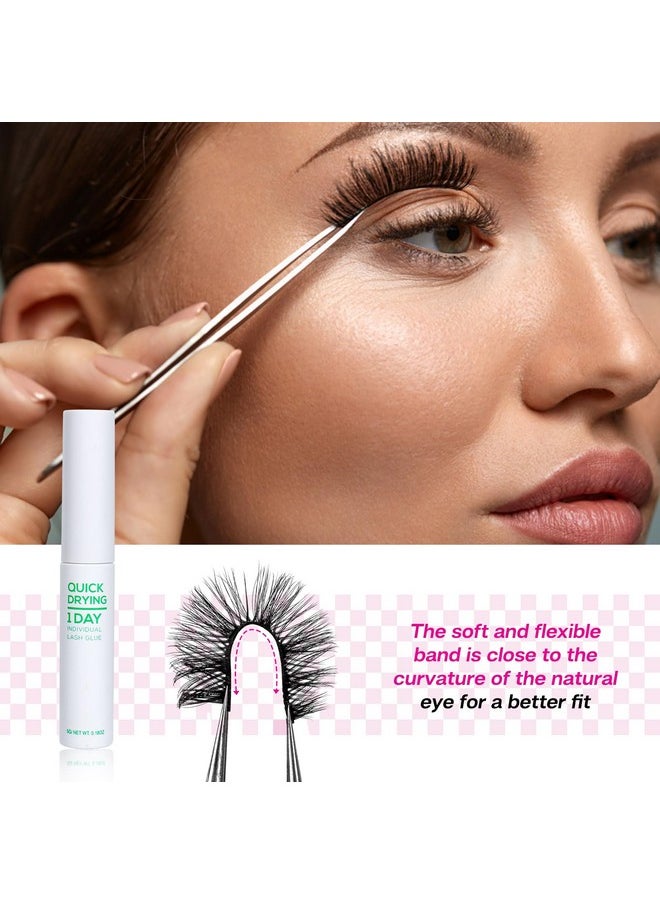 Calailis - False Eyelash, Eye Makeup Lash 3D Faux Mink Fake Eyelash Long Natural Eyelashes 3 Pairs With 5G False Eyelash Glue (Cs31) - Image 1