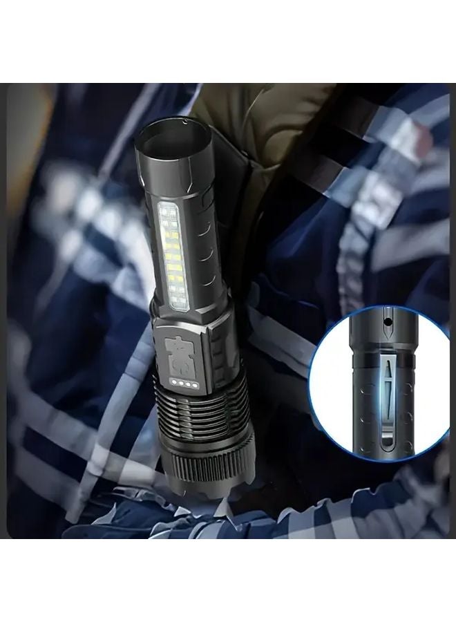 Black A Portable ABS Outdoor Flashlight 1200mAh Long Range Searchlight for Night Travel Fishing Patrol - Image 5