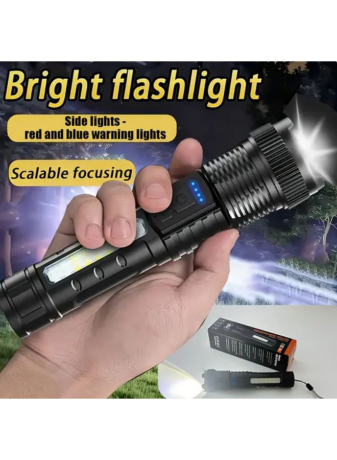 Black A Portable ABS Outdoor Flashlight 1200mAh Long Range Searchlight for Night Travel Fishing Patrol - Image 2