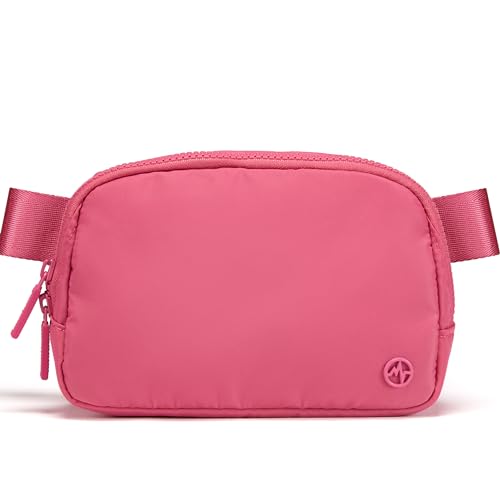 Pander Two Way Zipper Fanny Pack Nylon Everywhere Belt Bag for Women, Water Repellent Waist Packs, Crossbody Bags with Adjustable Strap (Hot Pink). - Image 1