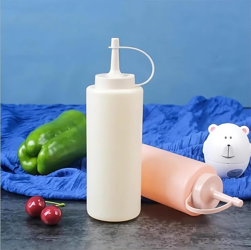 Vroxy 300ML Ketchup and Mustard Squeeze Bottle Plastic Sauce Squeeze Bottle Condiment, Vinegar, Ketchup, Squeeze for Kitchen Squeeze Bottle (2Pcs) - Image 3