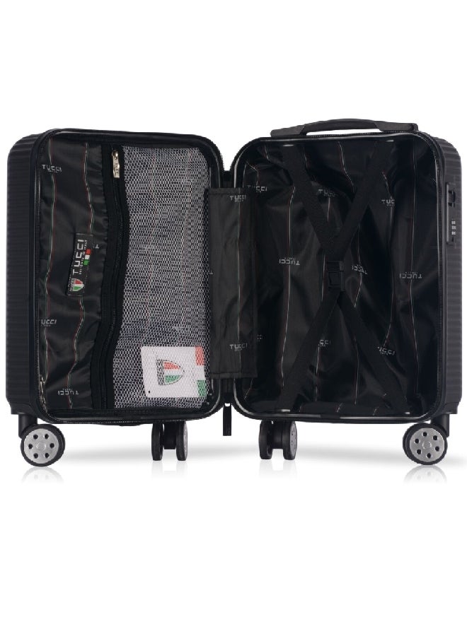 توتشي حقيبة سفر مرنة داخلية فاخرة قابلة للحمل أسود 17 بوصة T0475-2 - Image 4