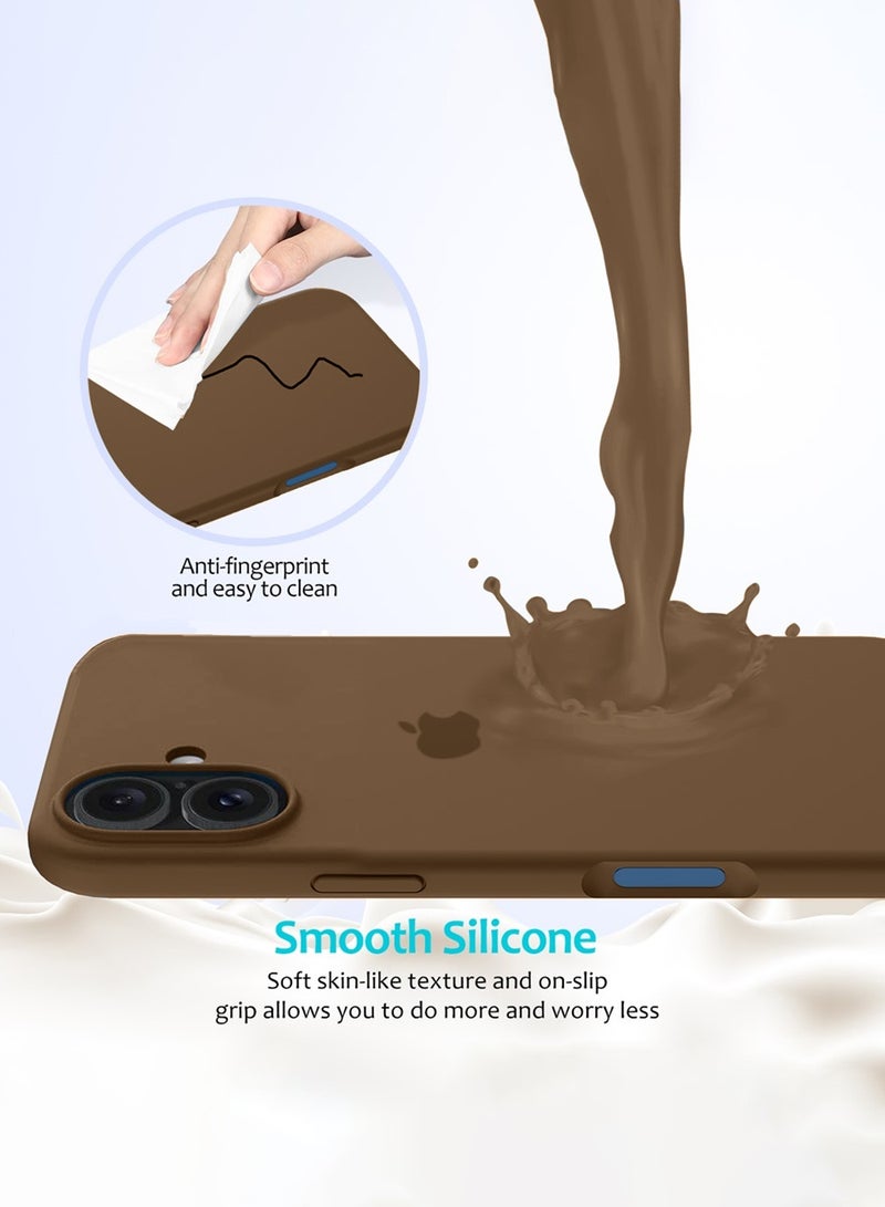 دبليو تيك أبل آيفون 17 5G 2025 غلاف غالي مع جودة ممتازة من السيليكون السائل (MCRPSN) - بني طيني - Image 3