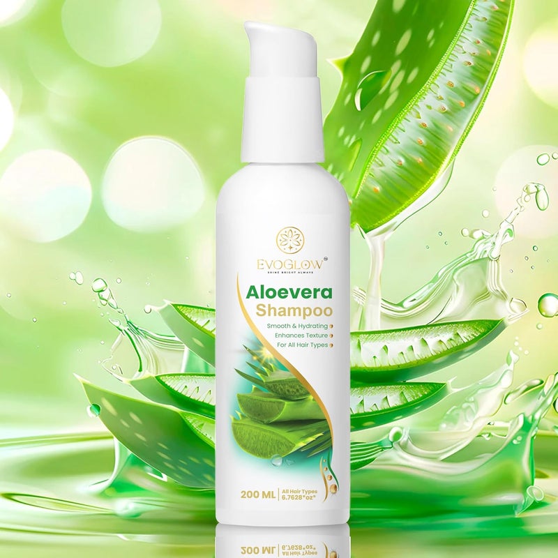 Generic Evoglow Aloe Vera Shampoo Smooth Hydrating All Hair Types 200 ml  - Image 2