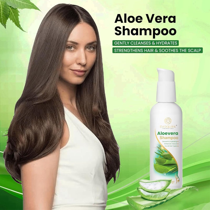 Generic Evoglow Aloe Vera Shampoo Smooth Hydrating All Hair Types 200 ml  - Image 4