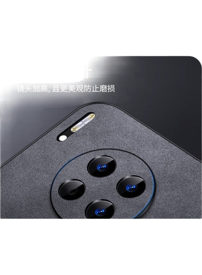 Shangsu, Suitable For Huawei Mate 30 Phone Case, Huawei Mate 30E Protective Cover, Shockproof, Full Lens Protection, Soft Shell, Simple Luxury Lambskin Outer Case, Men'S And Women'S Leather Case, Black - Image 1