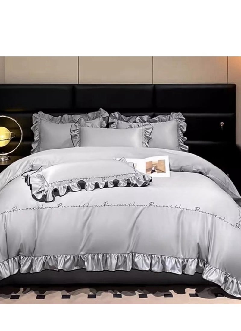 Generic Bed Sheet Style — High End Silky Princess Lace Bedding Four Piece Set  - Image 3