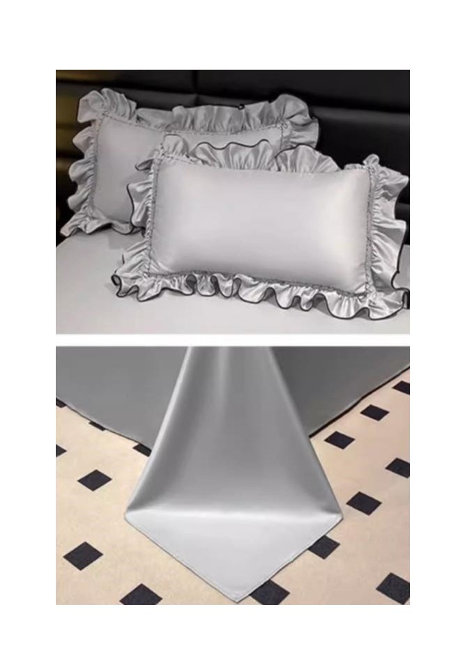 Generic Bed Sheet Style — High End Silky Princess Lace Bedding Four Piece Set  - Image 4