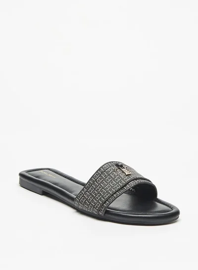 فلورا بيلا من شو إكسبرس Monogram Print Slip-On Sandals with Logo Accent