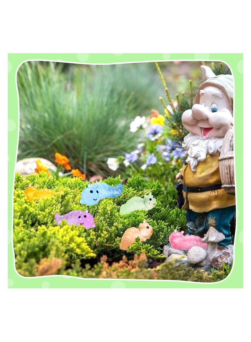 60 Pcs Luminous Mini Resin Caterpillar Figures, Colorful Miniature Animal Charms for DIY Garden Decor, Micro Landscape Ornaments, Perfect for Outdoor Party Decorations, 6 Vibrant Colors. - Image 5