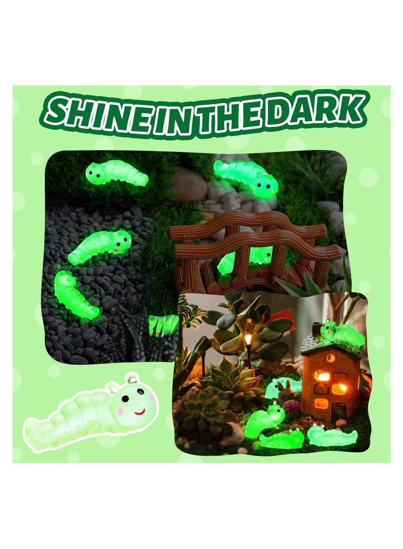 60 Pcs Luminous Mini Resin Caterpillar Figures, Colorful Miniature Animal Charms for DIY Garden Decor, Micro Landscape Ornaments, Perfect for Outdoor Party Decorations, 6 Vibrant Colors. - Image 4