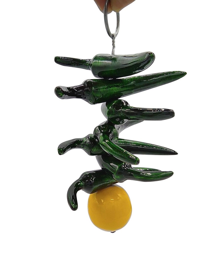 Plus Value Metal Limbu Mirchi Door Hanging Feng Shui Vastu Remedies for Protection from Negativity at Home Office Business and Factory - Image 1