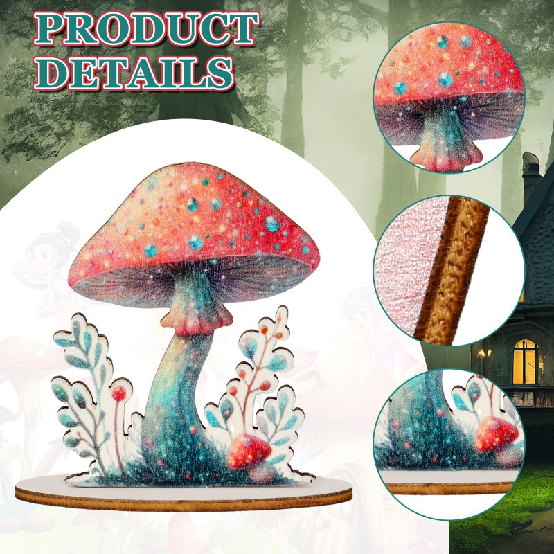 VercanMonth 16 Pcs Fairy Party Decorations Wooden Fairies Centerpieces Table Topper Vintage Fairies Mushroom Butterfly Decorations for Home Table Woodland Forest Birthday Party Decor - Image 4