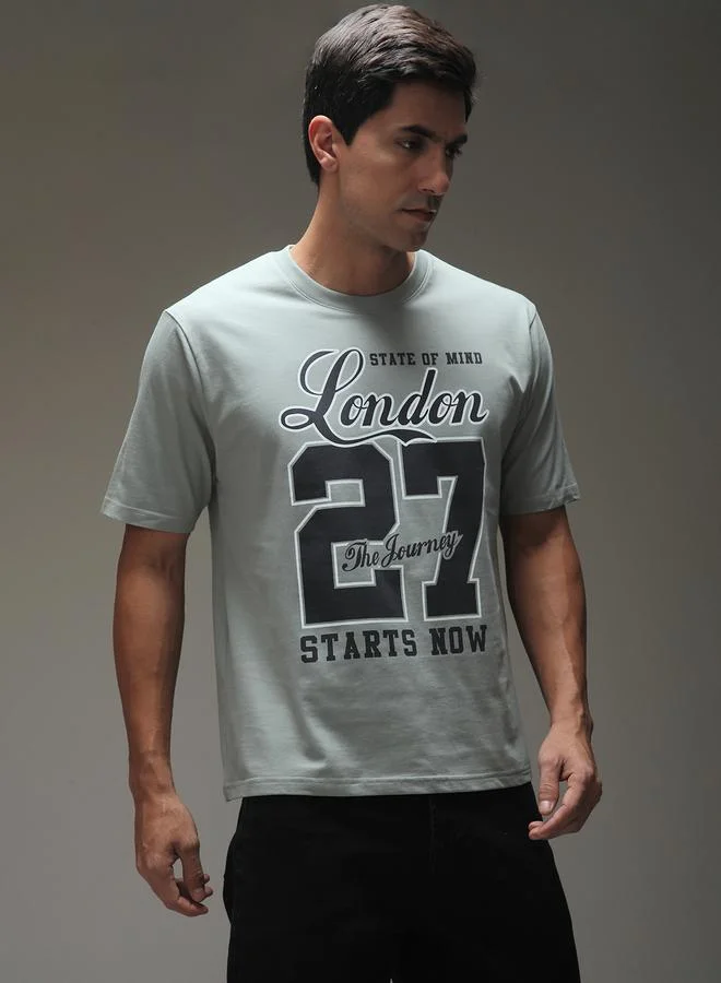 Dillinger Men Oversized Short Sleeve Printed T-Shirt