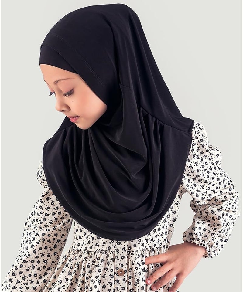 Modefa Islamic Girl Child Practical Amira Hijab Two Piece Muslim Scarf & Bonnet - Instant Easy Hijab - Image 2