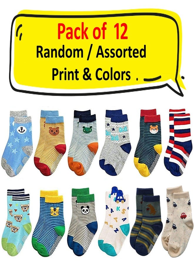 Kidbee Baby Boy's Unisex Organic Cotton Anti Slip/Anti Skid Socks Multicolor (18-24 Months, 12 Pairs) - Image 3