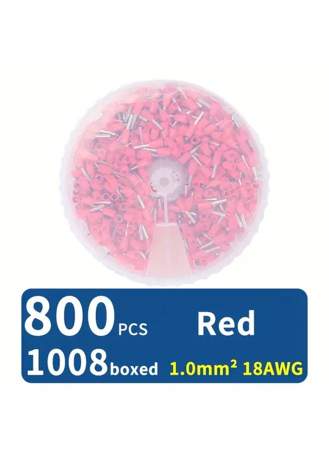 800 قطعة من أطراف الأسلاك المعزولة مسبقًا مجموعة أنابيب AWG22-7 نطاق كامل مع صندوق تخزين - Image 1