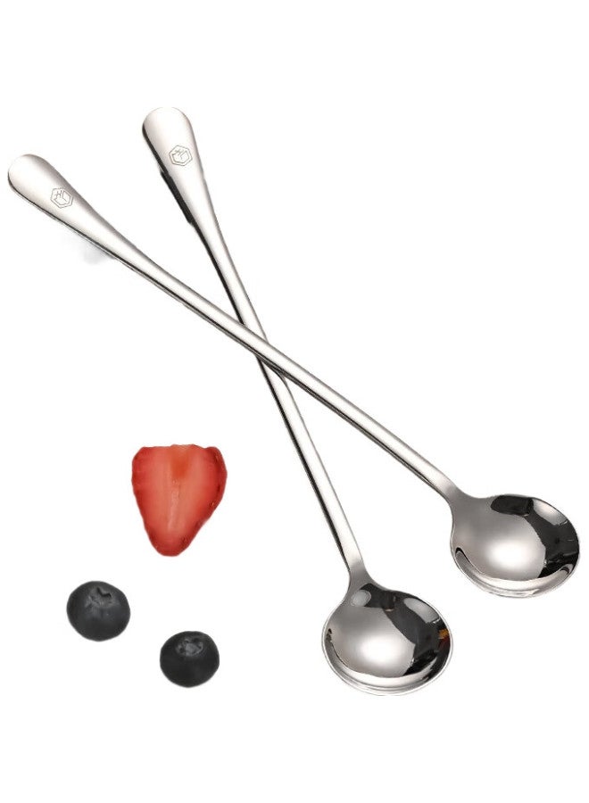 JD.com Jingzao 304 Stainless Steel Long-Handled Spoons, Mixing Spoons, Coffee Spoons, Dessert Spoons, Extended Ice Spoons, Small Soup Spoons, 2-Piece Set - Image 2